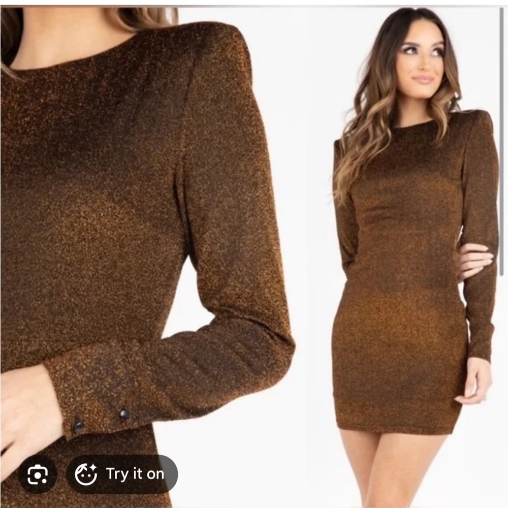 Kittenish gold metallic dress